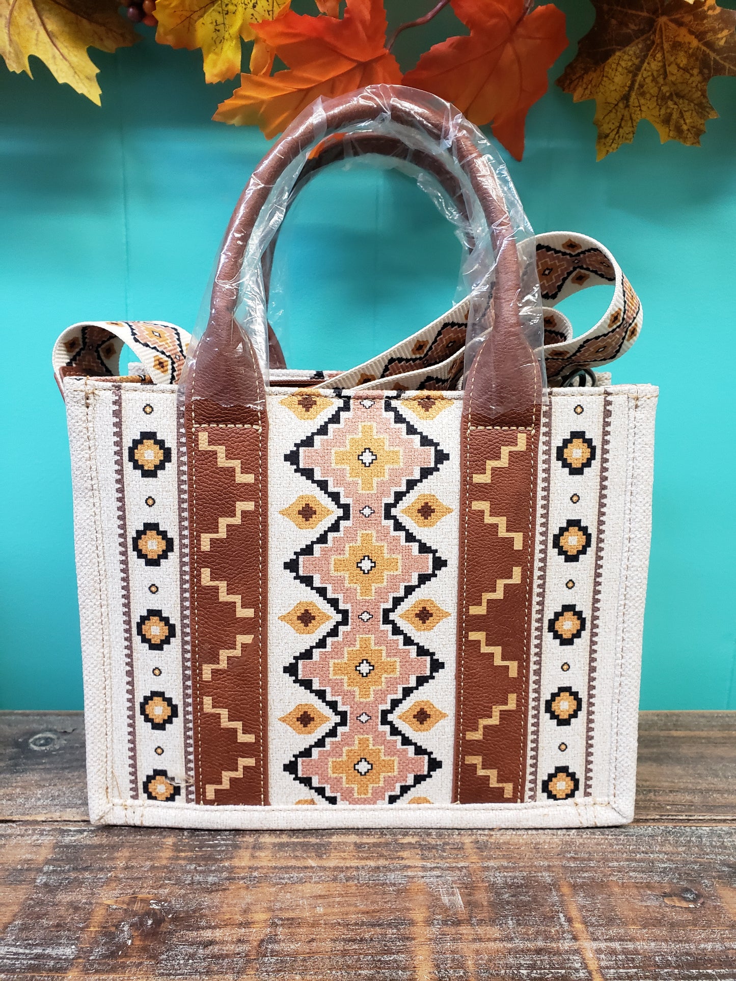 Wrangler Southwestern Print Small Canvas Tote/Crossbody